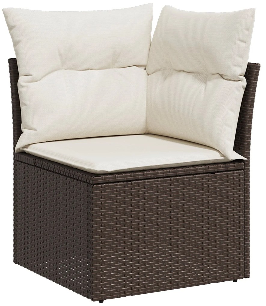 Conjunto de Sofás de Jardim de 6 Peças com Almofadas Rattan Polido Cas