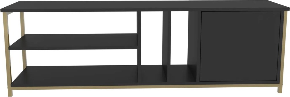 Móvel TV Stand Oneida – Dourado e Antracite – 140 cm x 35,3 cm x 50,8