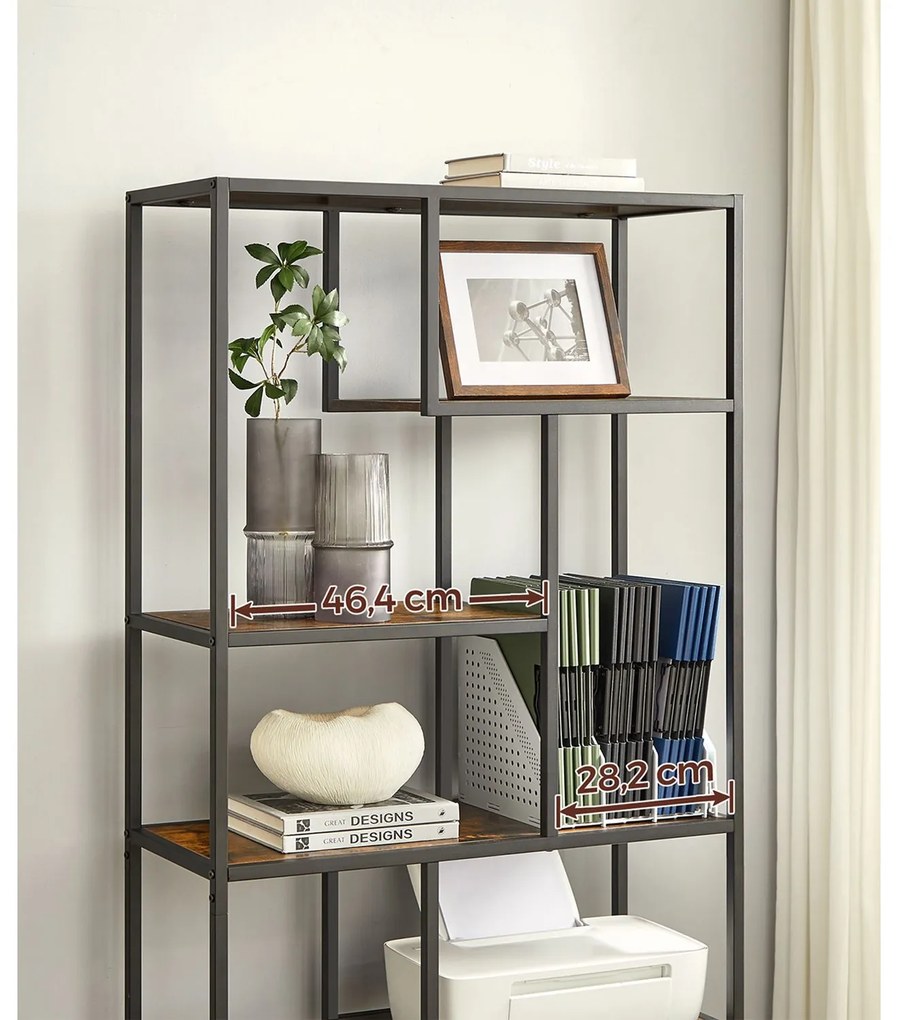 Estante de livros elegante 30 x 80 x 180 cm castanho Vintage-preto