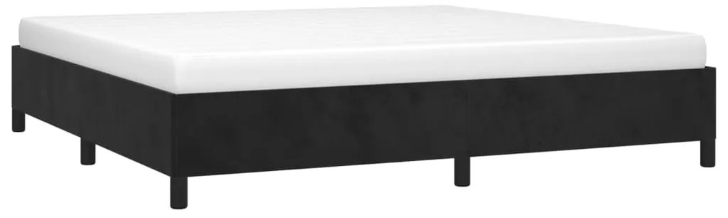 Estrutura de cama sem colchão 200x200 cm veludo preto