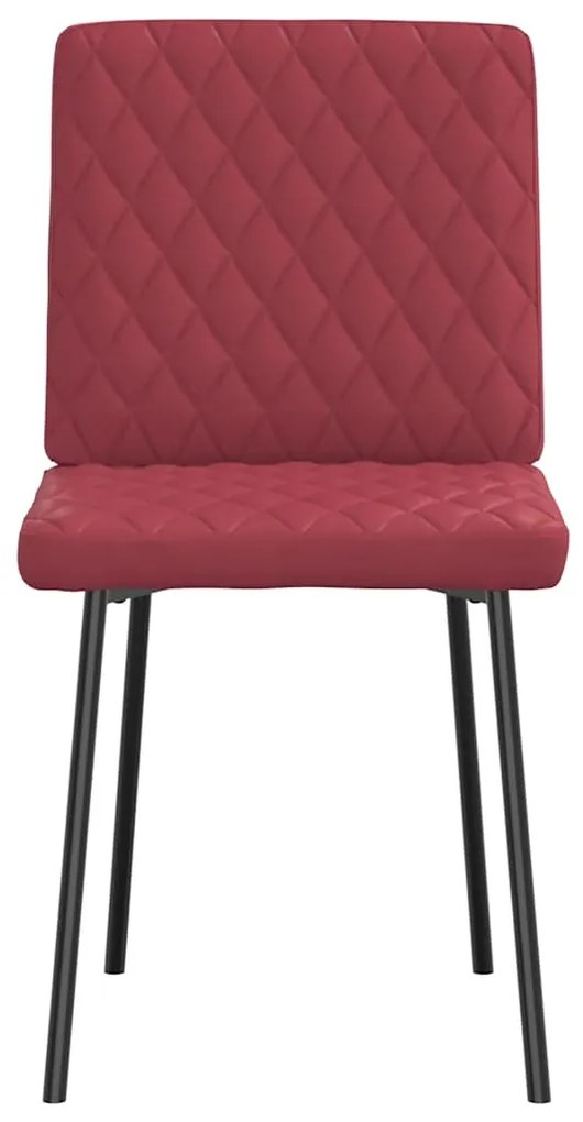 Cadeiras de jantar 6 pcs couro artificial vermelho-tinto