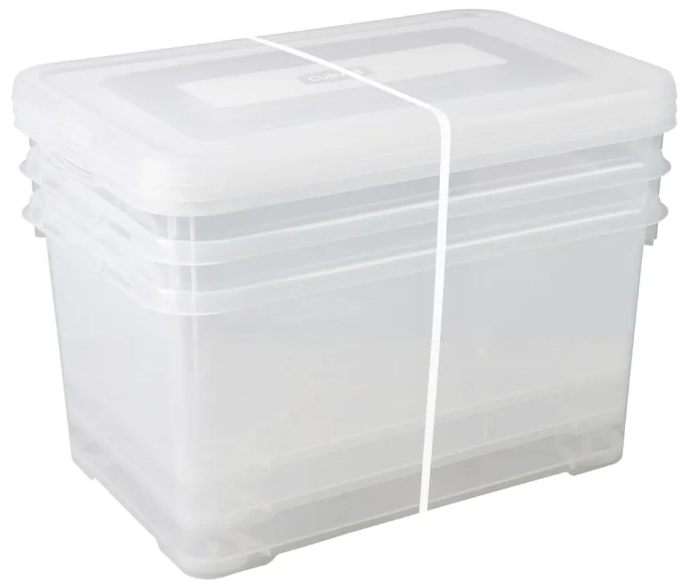 443854 Curver Conjunto de caixas de arrumação Handy 3x50 L transparente