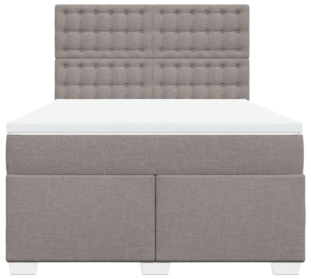 Cama com molas/colchão 160x200 cm tecido castanho-acinzentado