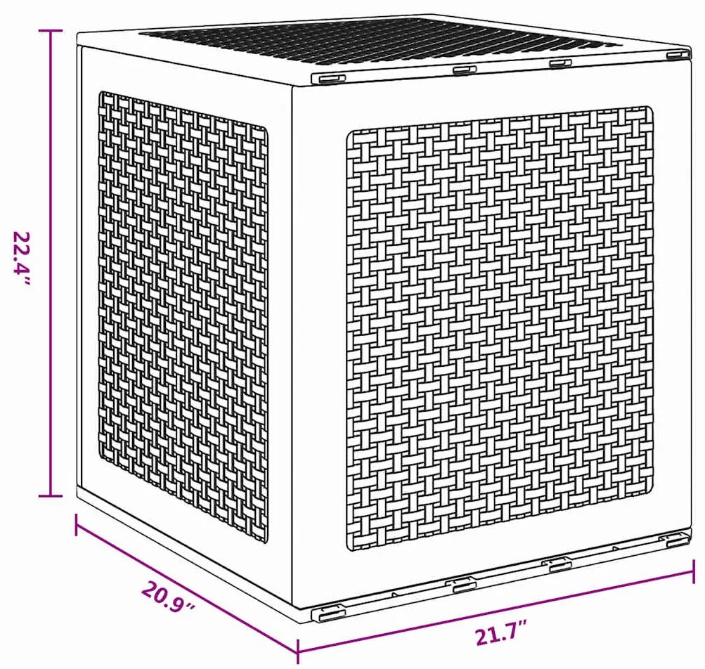 Caixa de Armazenamento para Jardim Cinzento-Claro 55x53x57 cm PP