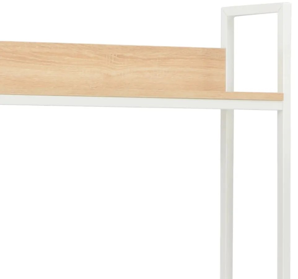 Secretária de computador 120x60x138 cm branco e carvalho