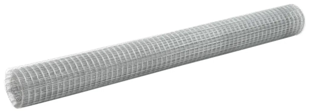 143613 vidaXL Cerca de arame p/ galinheiro 10x1,5 m aço galvanizado prateado