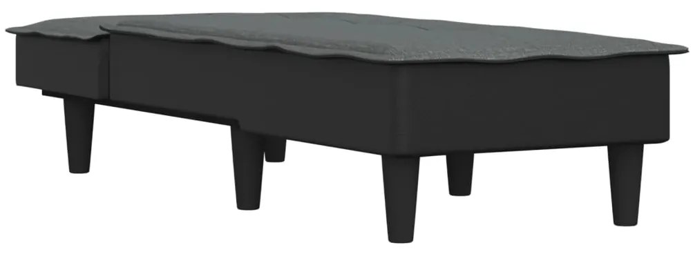 Chaise longue tecido cinzento-escuro
