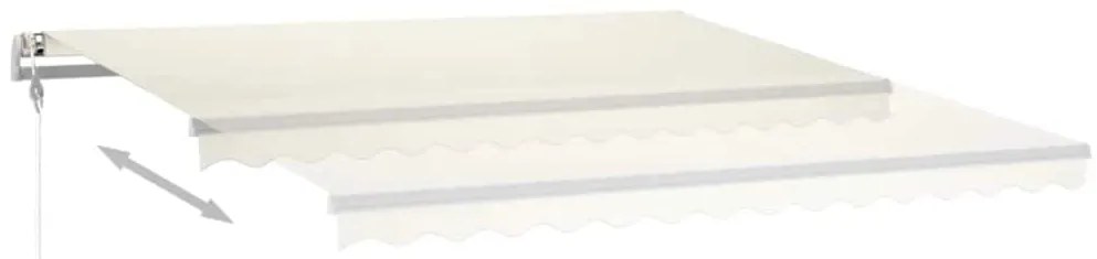 Toldo retrátil manual com luzes LED 4x3 m cor creme