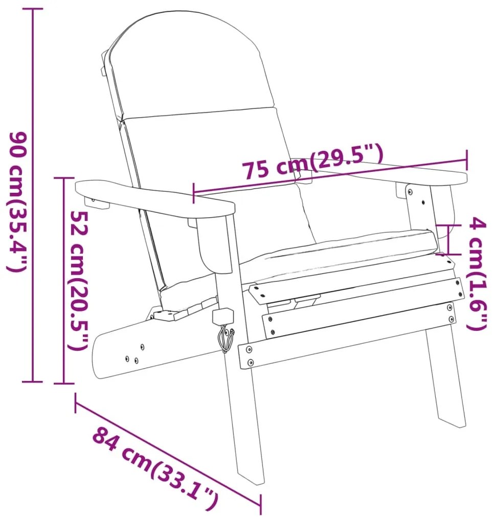 4 pcs conjunto lounge de jardim Adirondack acácia maciça