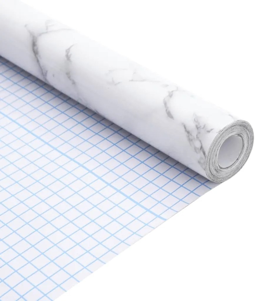 Autocolantes para móveis 90x500 cm PVC branco mármore