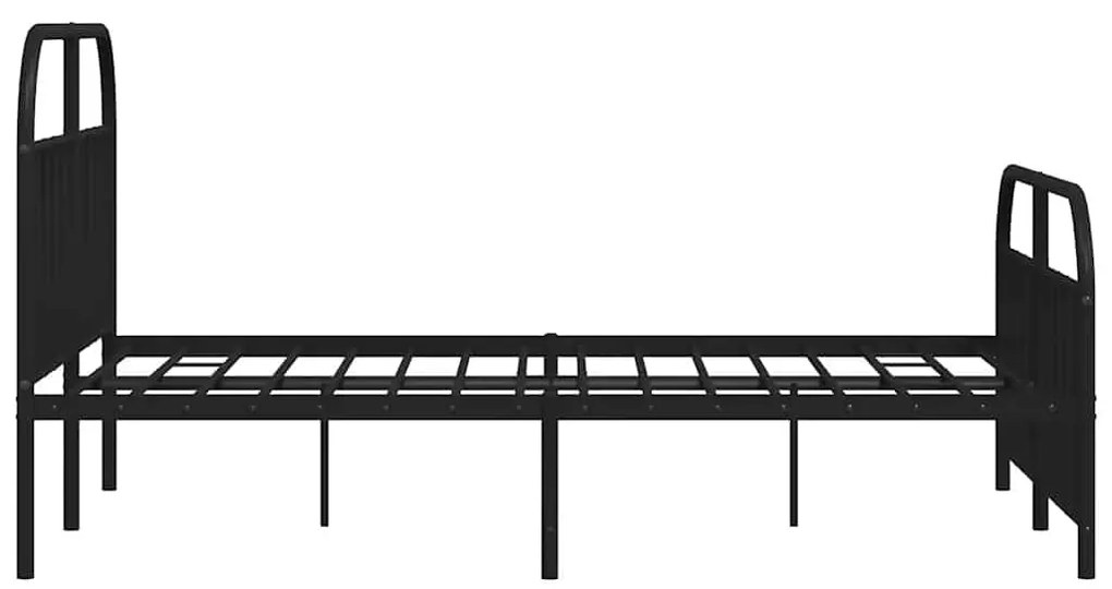 Estrutura de cama com cabeceira e pés 183x213 cm metal preto