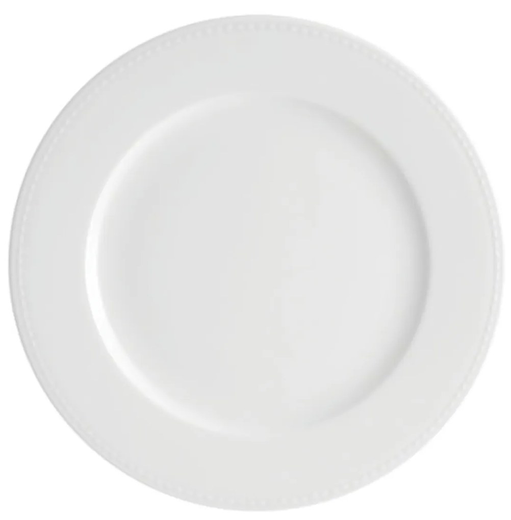 Prato Raso Porcelana Perla Branco 29.6X2.4cm