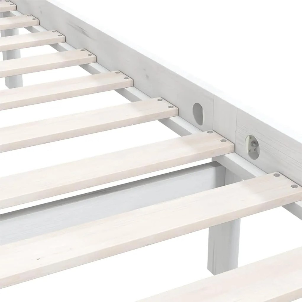 Estrutura de cama pequena solteiro 75x190cm pinho maciço branco