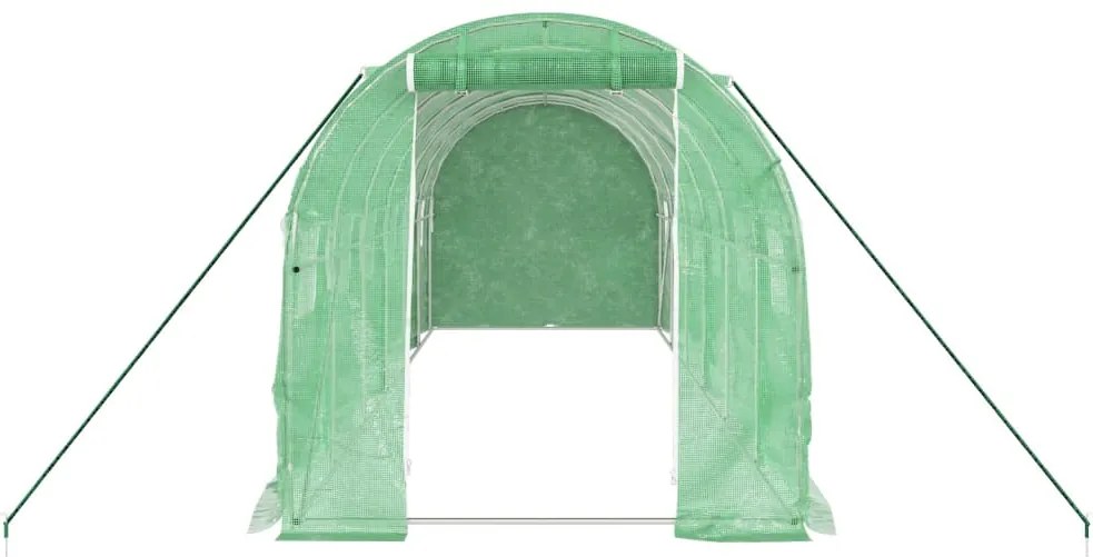 Estufa com estrutura de aço 12 m² 6x2x2 m verde