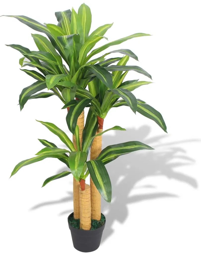 Planta dracena artificial com vaso 100 cm verde