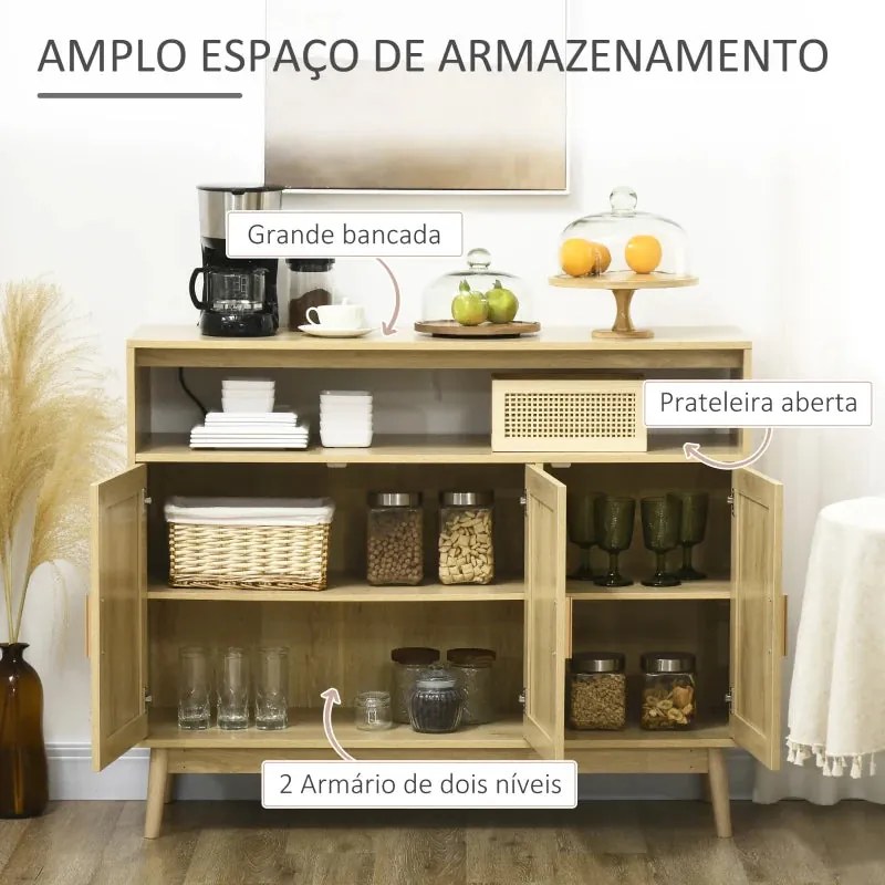 Aparador Luge com Portas em Vime - Design Cannage