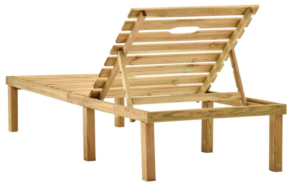 Espreguiçadeira de jardim com mesa madeira de pinho impregnada