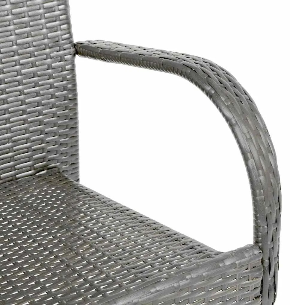 Cadeiras de exterior empilháveis 4 pcs vime PE cinzento