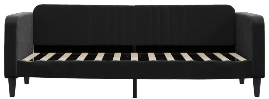 Sofá-cama com gavetão e gavetas 80x200 cm veludo preto