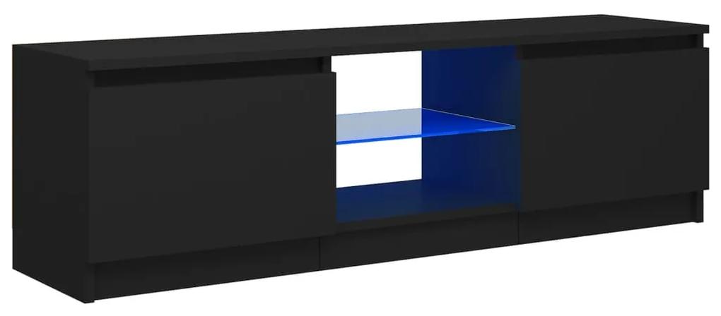 Móvel de TV Vinici com Luzes LED de 120cm - Preto - Design Moderno