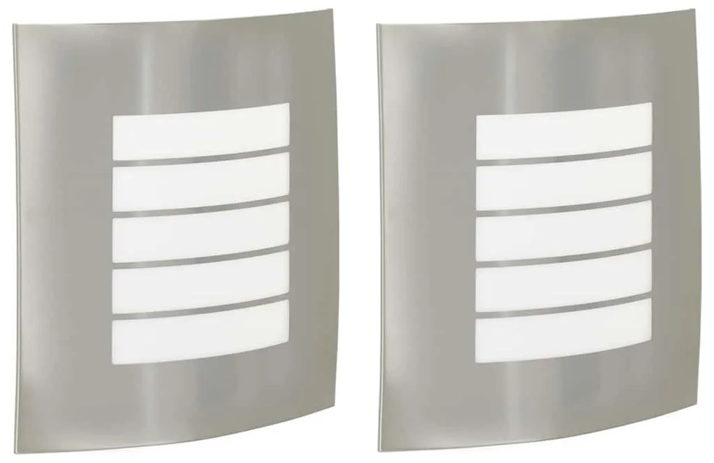 Luzes de Parede Externas 2 pcs Aço Inoxidável Prata IP44