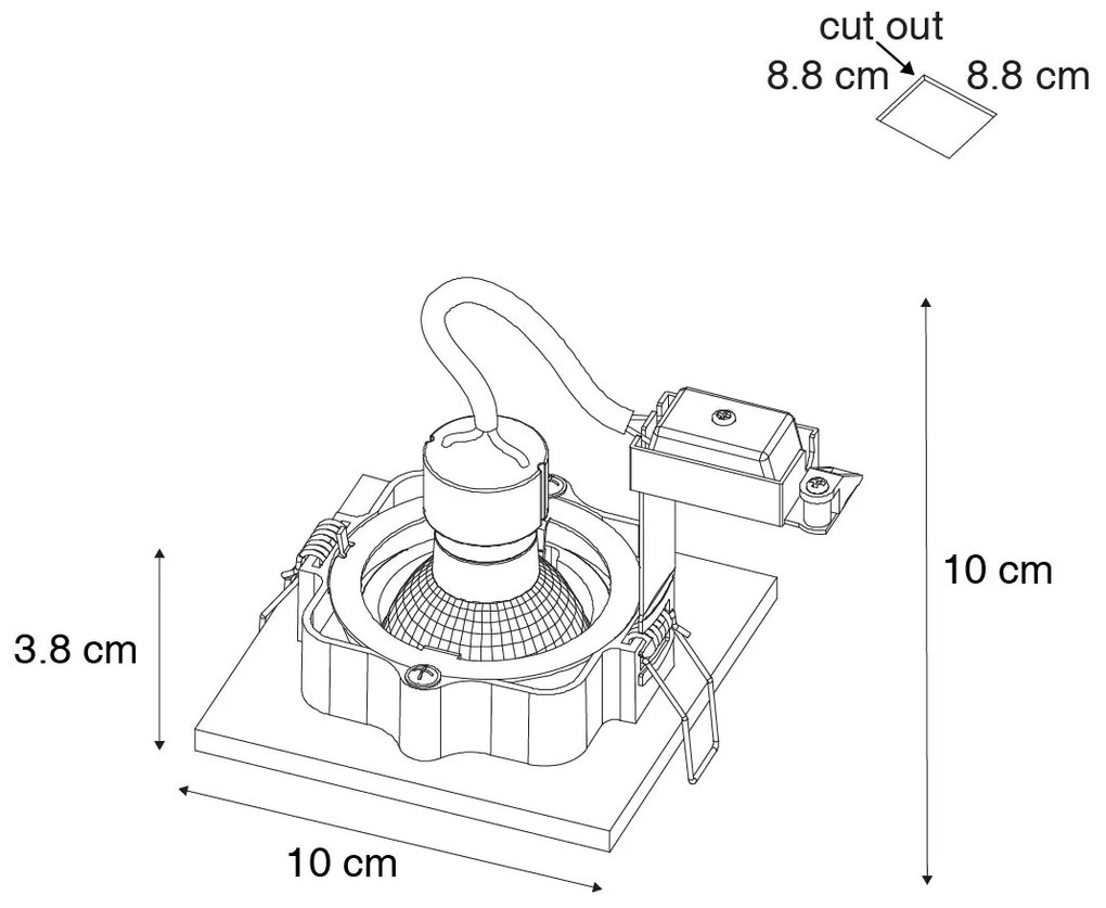 Foco embutido inteligente bronze escuro giratório e inclinável Incl. Wifi GU10 50mm - Qure