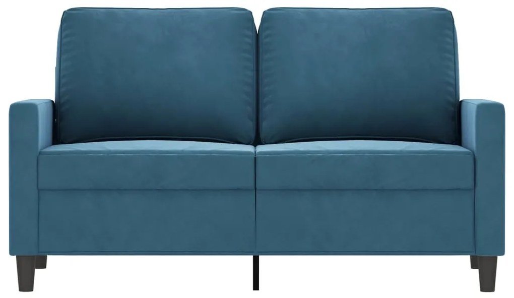 Sofá de 2 lugares veludo 120 cm azul