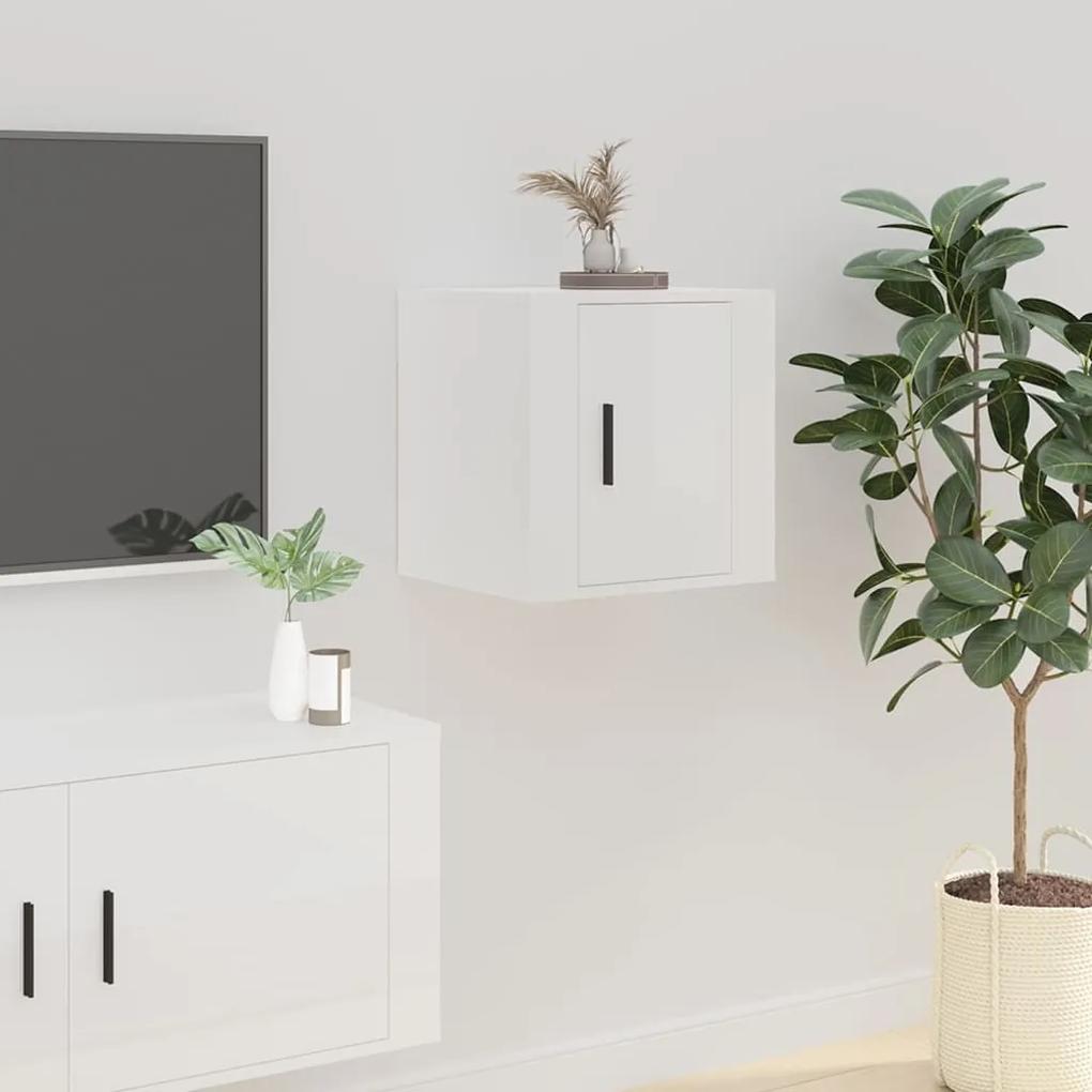 Móveis de TV para parede 2 pcs 40x34,5x40 cm branco brilhante
