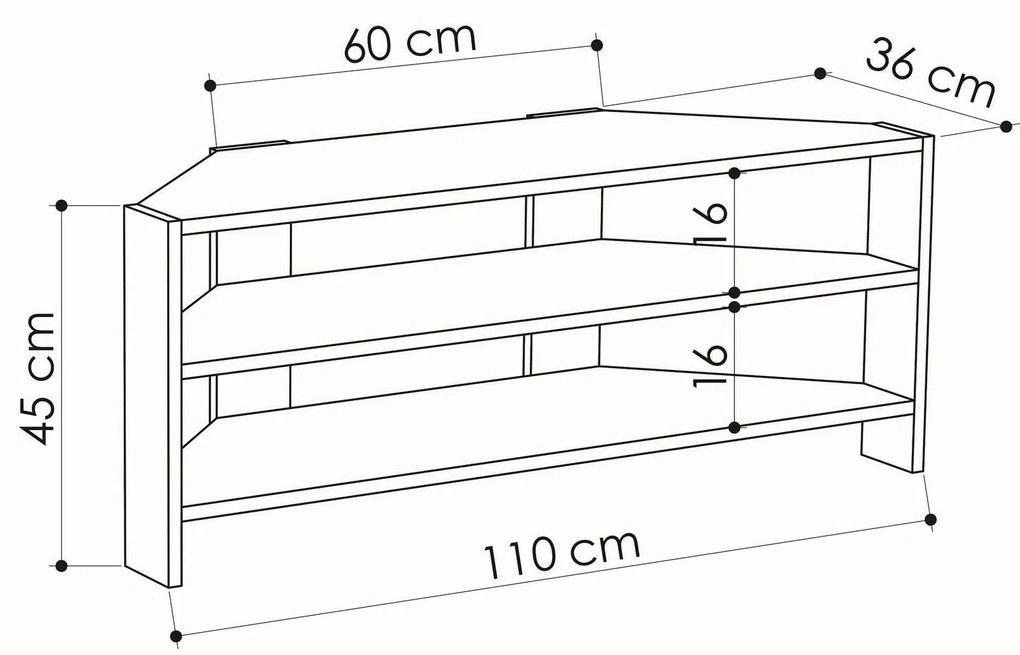 Móvel TV ThalesCorner – Branco – 110 cm x 45 cm x 36 cm