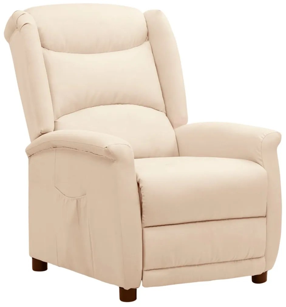 vidaXL Poltrona reclinável tecido cor creme