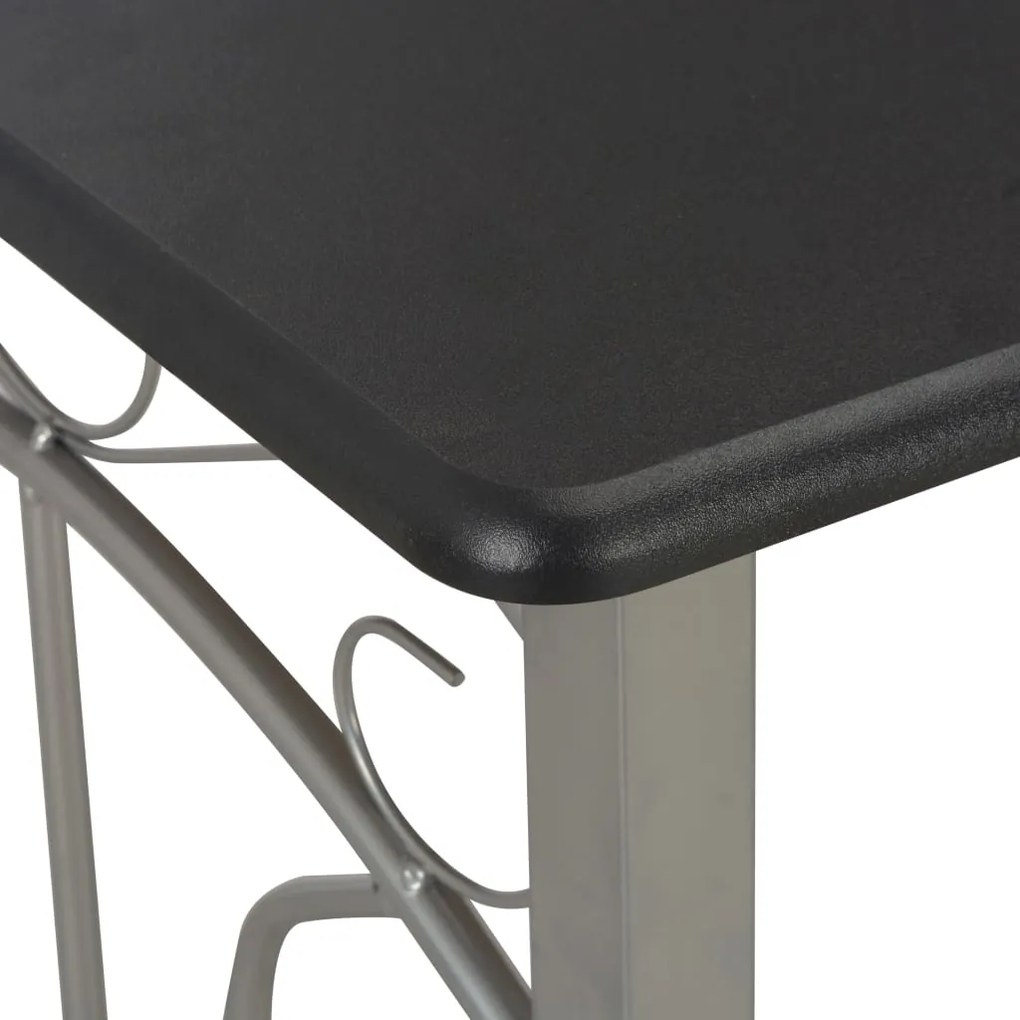 3 pcs conjunto de bar em madeira e aço preto