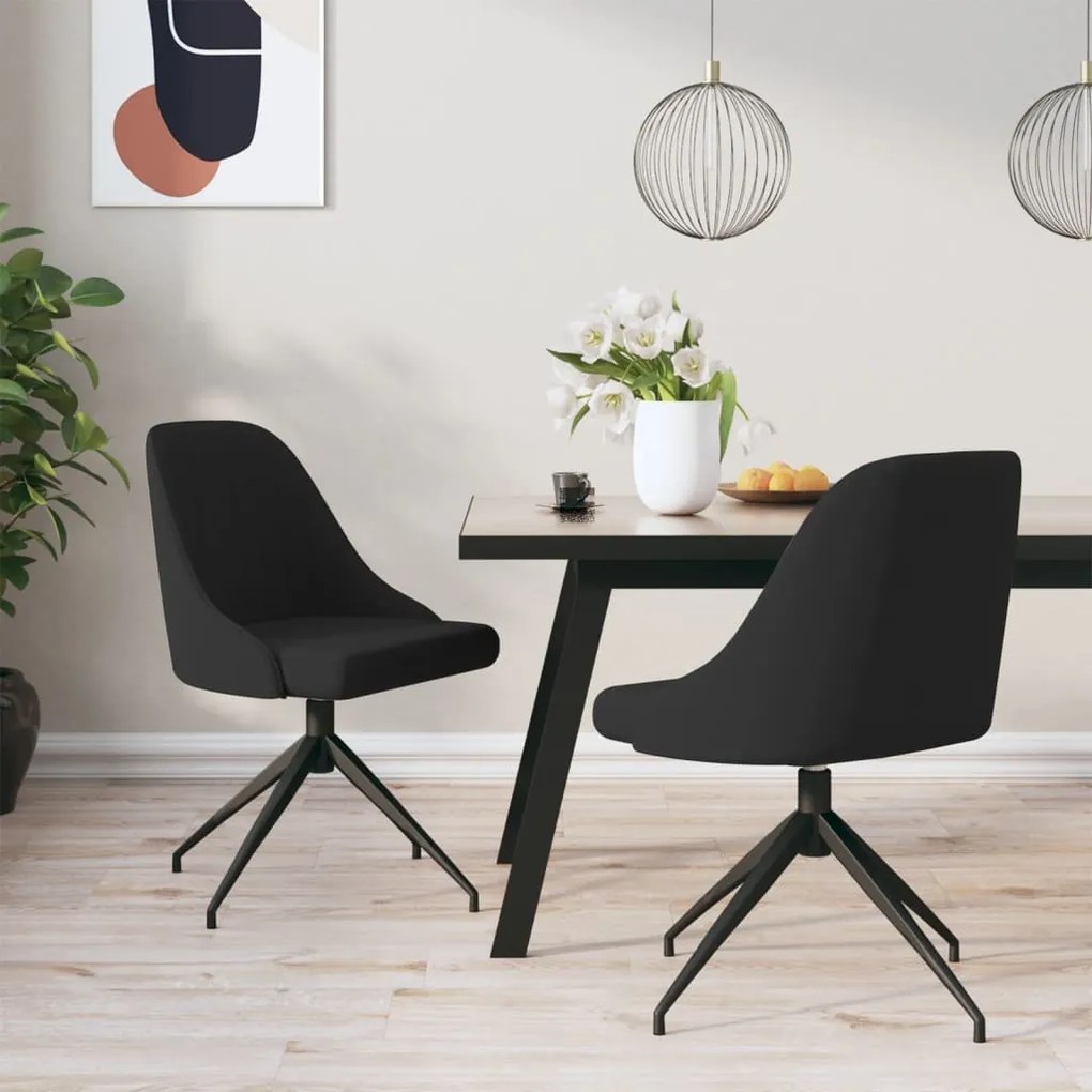 vidaXL Cadeiras de jantar 2 pcs veludo preto