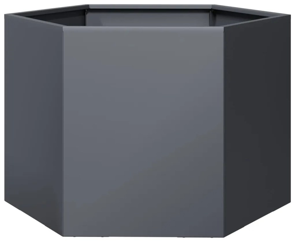 Vaso/floreira de jardim hexagonal 69x60x45 cm aço antracite