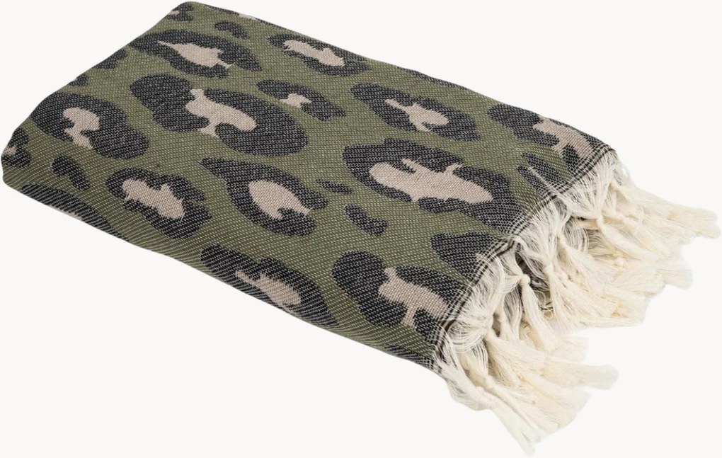 Toalha hammam em jacquard de algodão Leopard