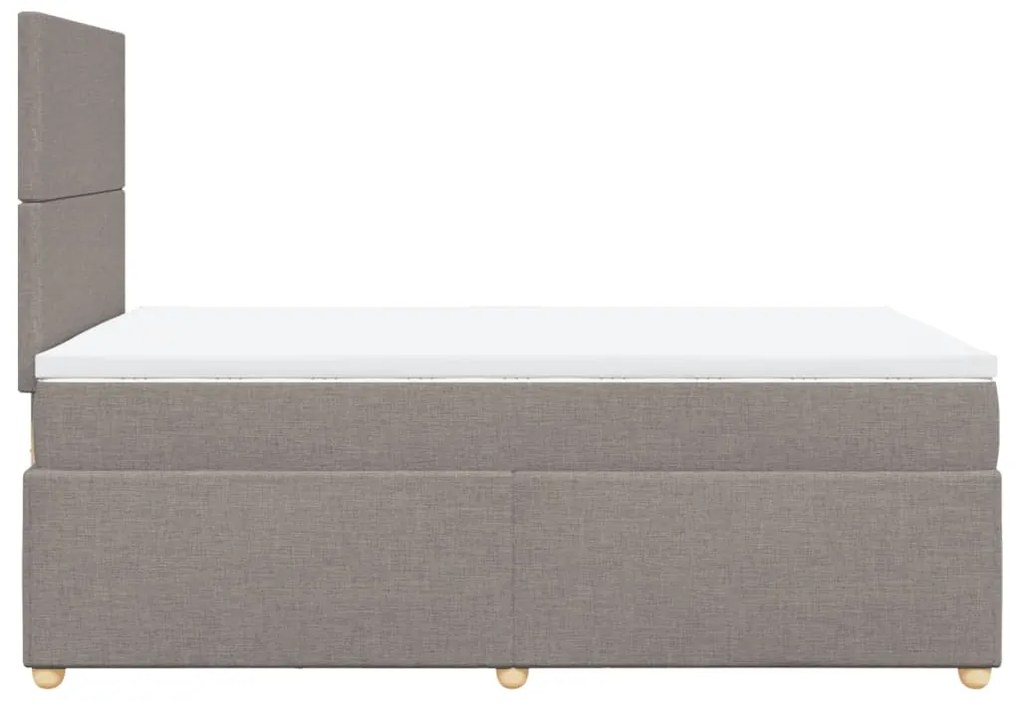 Cama boxspring c/ colchão 120x190cm tecido castanho-acinzentado