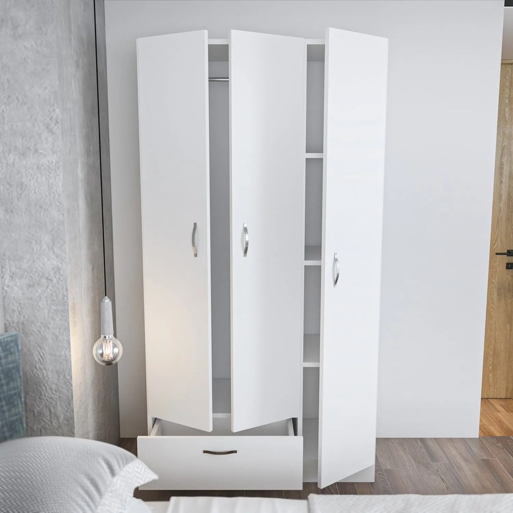Roupeiro Gabi – Branco – 90x170x40 cm