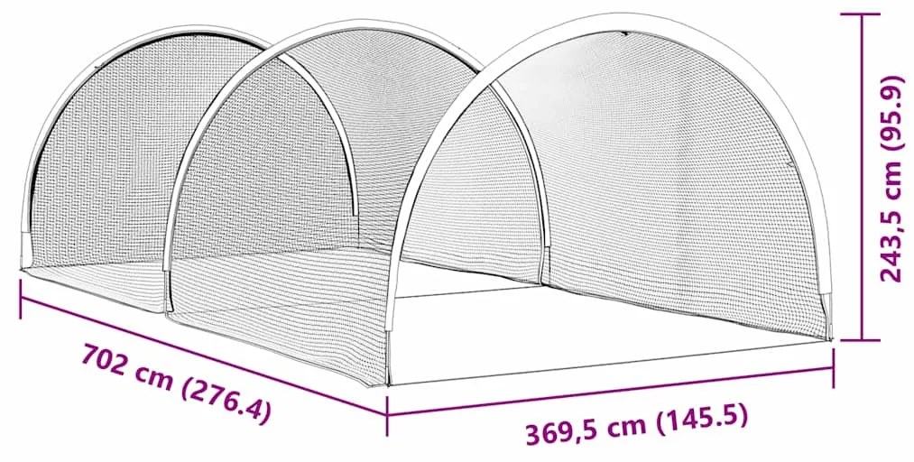 Beisebol &amp; Softbol Preto 702 x 369,5 x 243,5 cm Poliéster