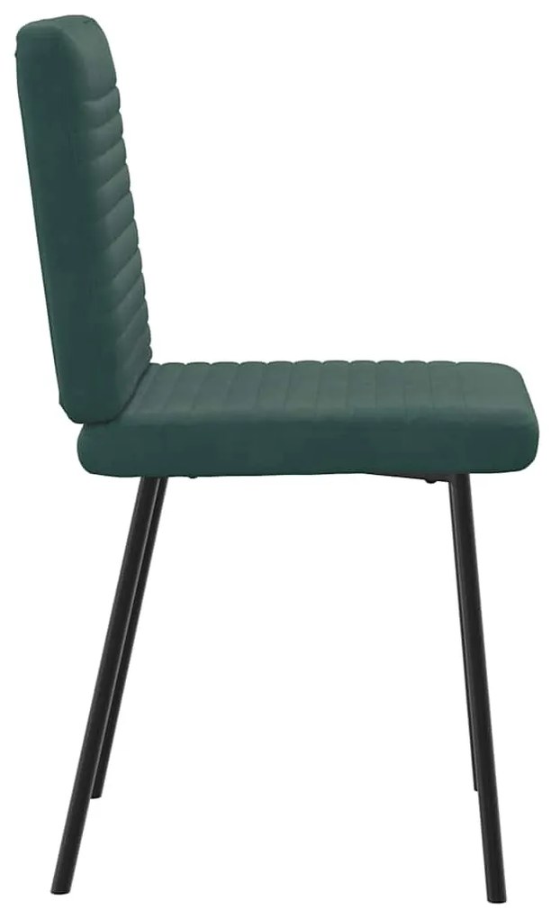 Cadeiras de jantar 6 pcs veludo verde-escuro