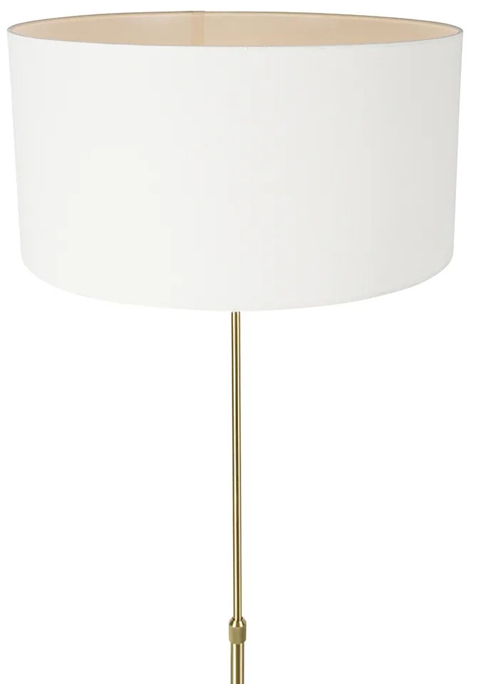 Candeeiro de pé ajustável dourado com abajur branco 50 cm - Parte Design