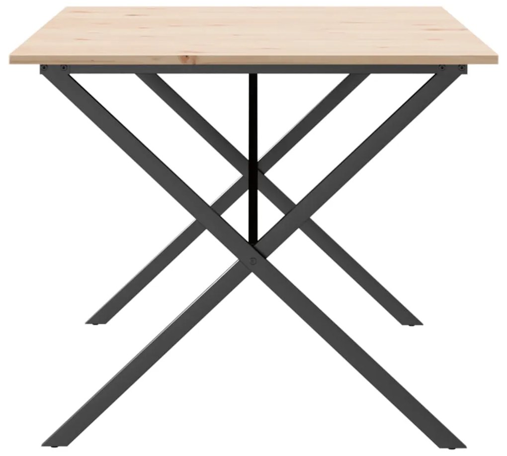 Mesa de jantar estrutura em X 180x90x75cm pinho e aço