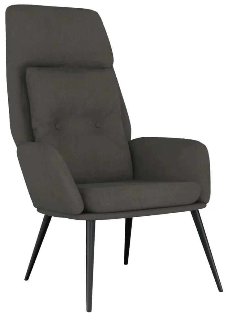 Cadeira de descanso camurça artificial cinzento-escuro
