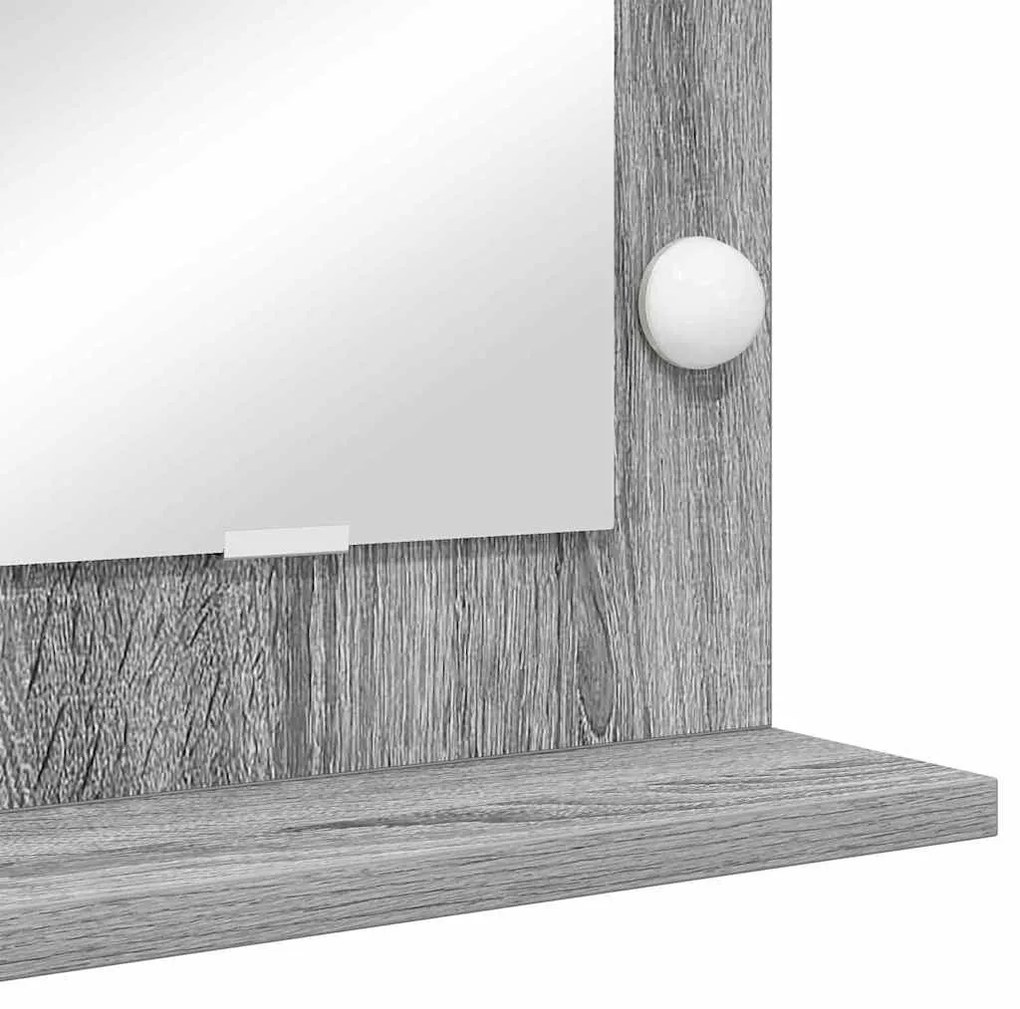 Espelho de vanidade com luzes LED Cinza Sonoma 60x55x18 cm