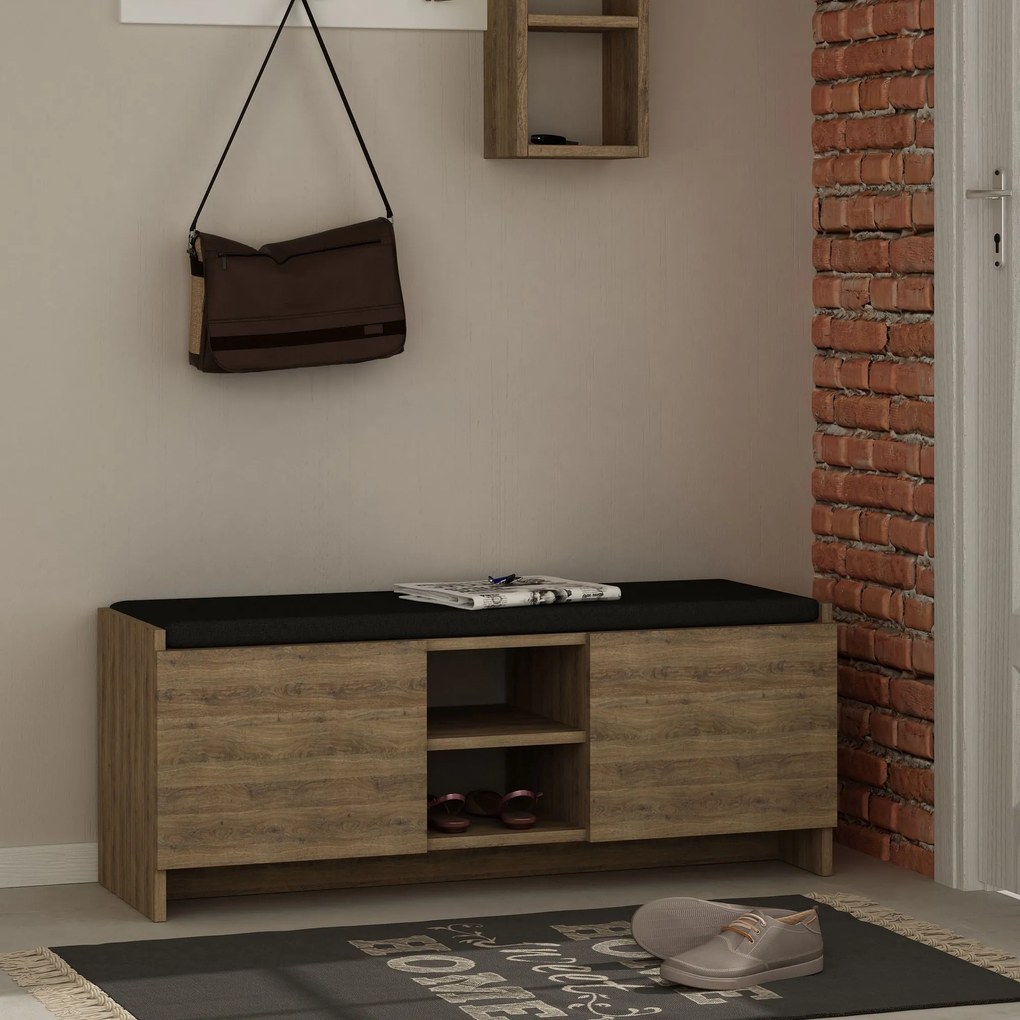 Sapateira Zulla – Carvalho Escuro – 110x43x37 cm