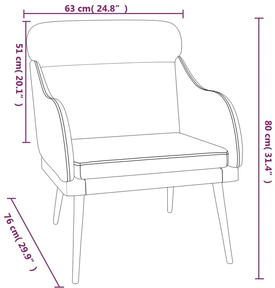 Cadeira c/ apoio de braços 63x76x80 cm veludo amarelo