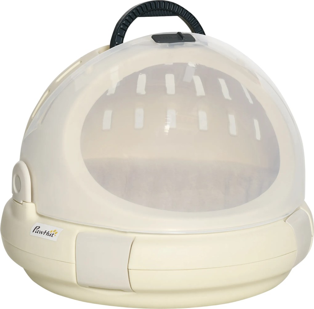 Caixa de transporte para gatos, cesto lavável com almofada removível 41 x 41 x 35,2 cm, bege