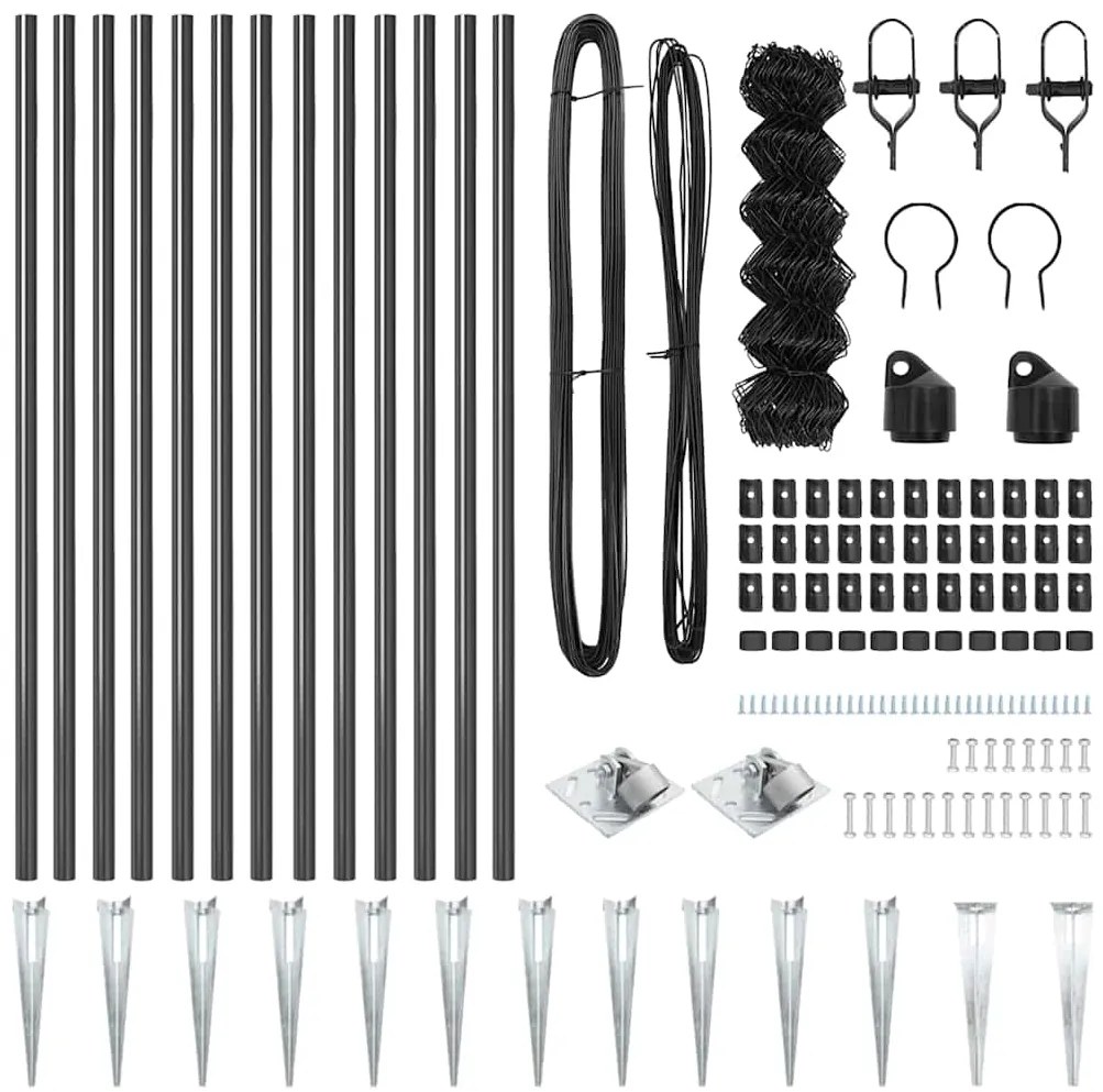 Conjunto de Postes de Cerca Cinzeto 0.6 x 25 m