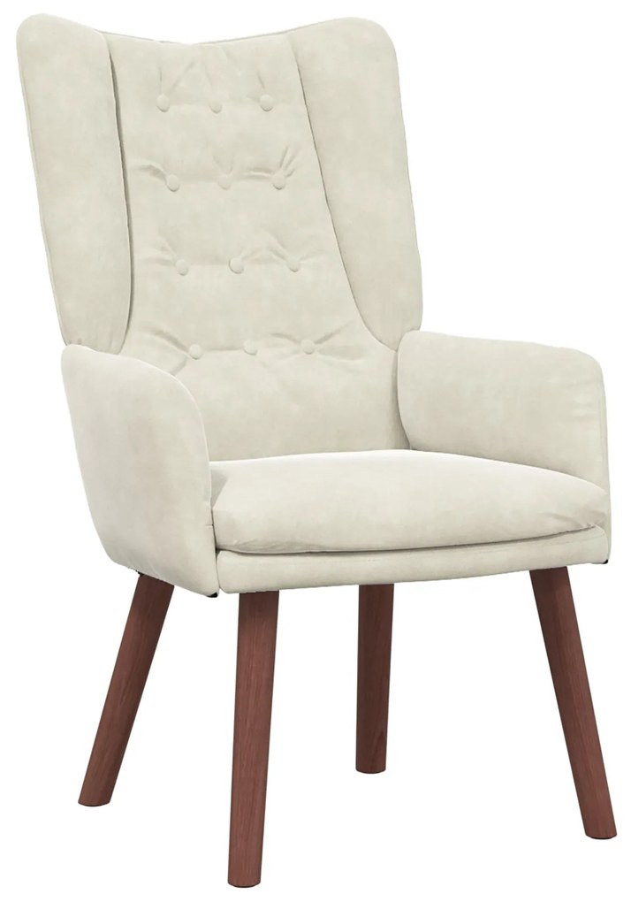 Poltrona Relaxante em Veludo Creme