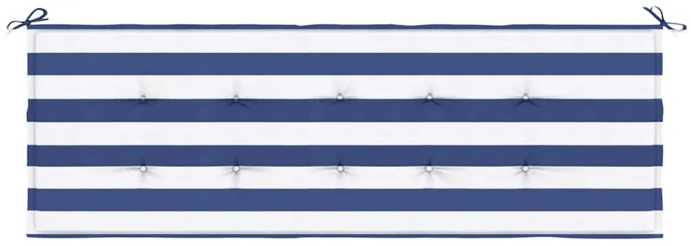 Almofadão p/ banco jardim 150x50x4 cm tecido oxford azul/branco