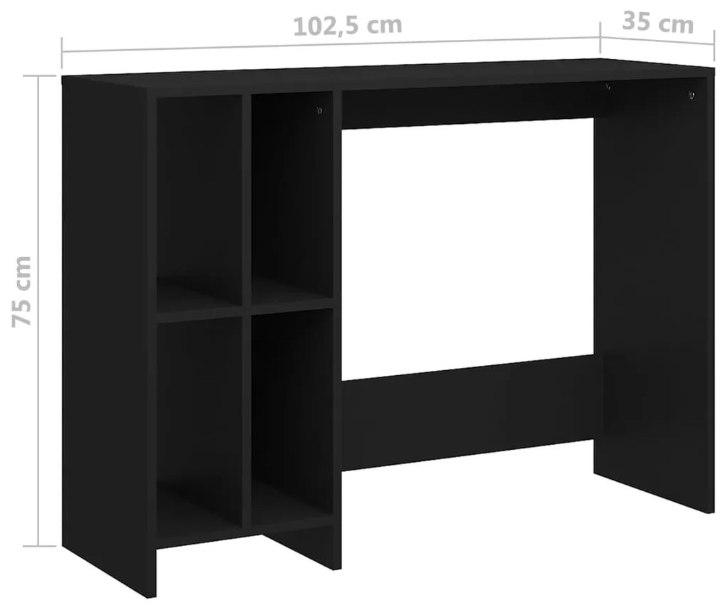 Secretária 102,5x35x75 cm derivados de madeira preto