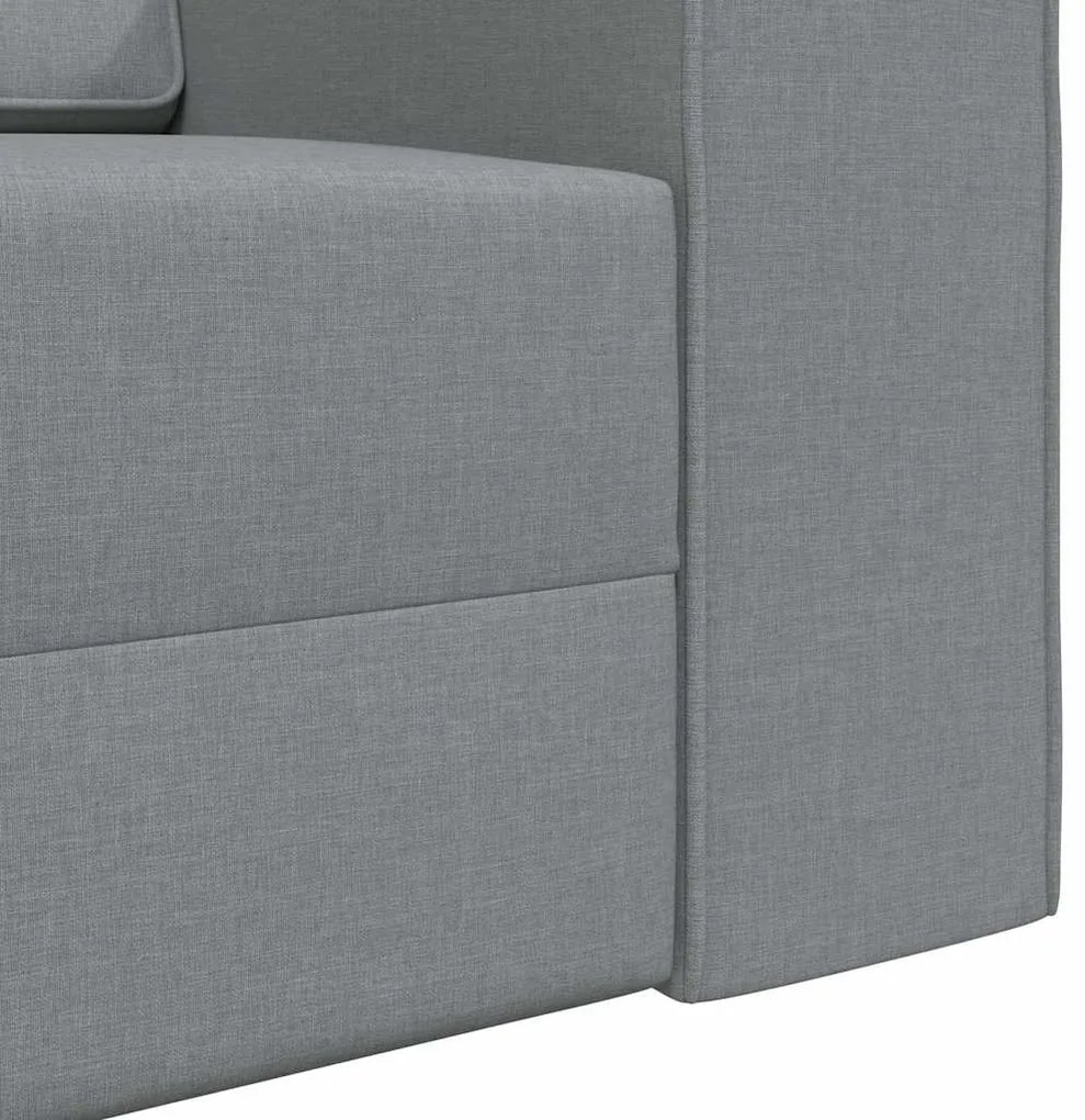 Sofá Cama de Chão 2 em 1 Cinza Claro 245x150x60.5 cm Tecido